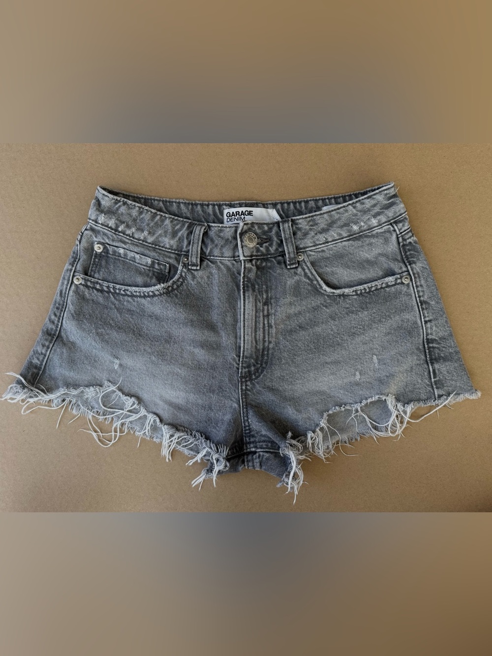 Garage Gray Distressed Festival Jean Shorts